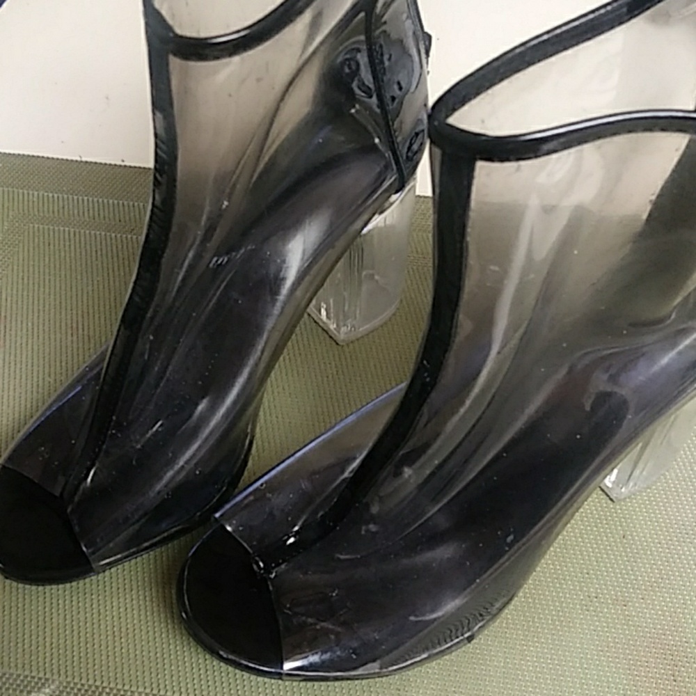 Clear ankle heels